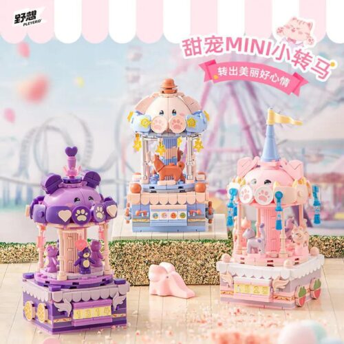 MINI Ngựa Quay Ngọt Ngào Pleyerid M38-P8027 - Bộ đồ chơi trang trí bàn học cho bé gái 12 tuổi