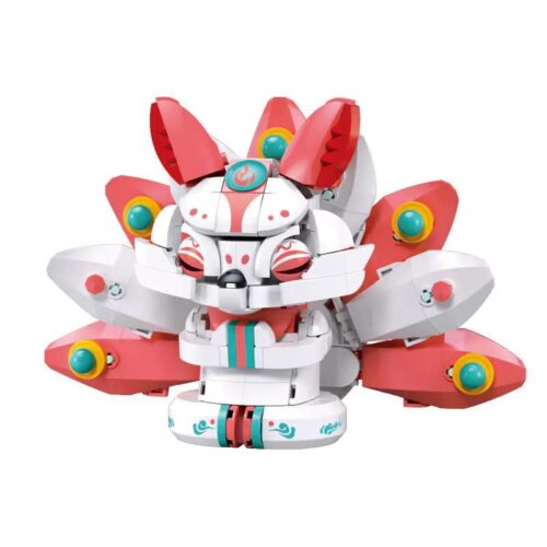 Mô hình Cửu Vĩ Hồ Pleyerid M38-P8072, đồ chơi lắp ghép Thần Thú Huyền Thoại cho bé gái 12 tuổi, màu hồng trắng vàng, giá tốt