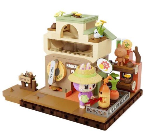 Ảnh chụp bộ lắp ghép Vườn Cây Kỳ Diệu của LABUBU Pop Mart P10005, đồ chơi mô hình cho con gái 15 tuổi, giá rẻ.
