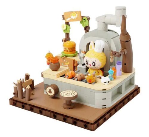 Bộ lắp ghép POP MART P10007 Labubu Đầu Bếp Thiên Tài với 506 mảnh, quà tặng sáng tạo cho con gái 15 tuổi.