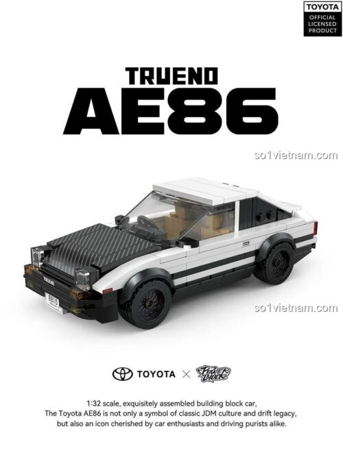 Xe Toyota AE86 TRUENO chính hãng, mô hình lắp ráp tỉ lệ 1:32, biểu tượng văn hóa drift