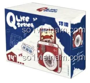 Hộp sản phẩm bộ đồ chơi máy ảnh Polaroid Qiaoao QA-001, đồ chơi xây dựng đồ trang trí tủ lạnh tiết kiệm.