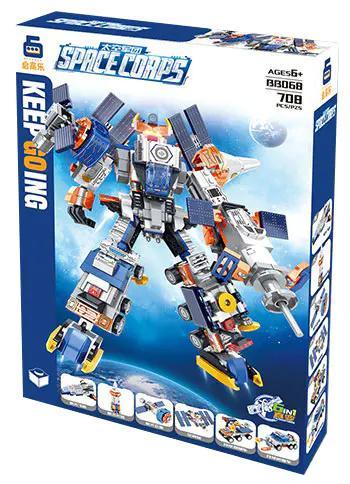 Bộ đồ chơi robot vũ trụ không gian 启高乐 BB068 708 chi tiết cho bé trai 6 tuổi