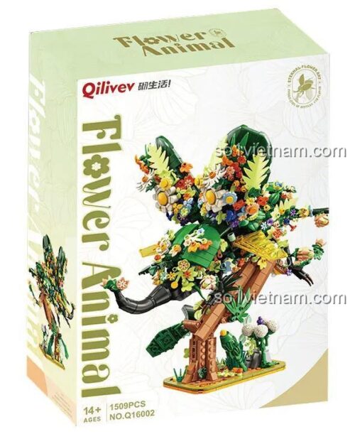 Hộp sản phẩm Qilivev Q16002 Hoa Động Vật, bộ lắp ghép mô hình nghệ thuật độc đáo, 1509 mảnh, độ tuổi 14+, cho cả nam và nữ