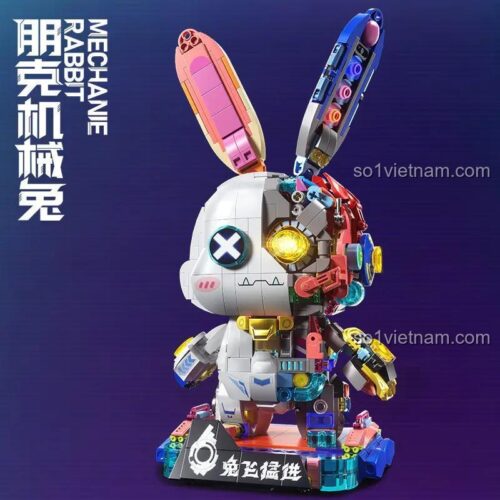 Bộ lắp ghép Thỏ máy Cyberpunk 89147, Mô hình thỏ máy Cyberpunk, Đồ chơi mô hình Thỏ máy Cyberpunk, Bộ lắp ghép 启悟 Thỏ máy Cyberpunk, Đồ chơi lắp ráp Thỏ máy Cyberpunk, Bộ xếp hình Thỏ máy Cyberpunk, Thỏ máy Cyberpunk nửa người nửa máy, Thỏ máy Cyberpunk có đèn LED, Thỏ máy Cyberpunk chi tiết tinh xảo, Đồ chơi cho bé 6 tuổi