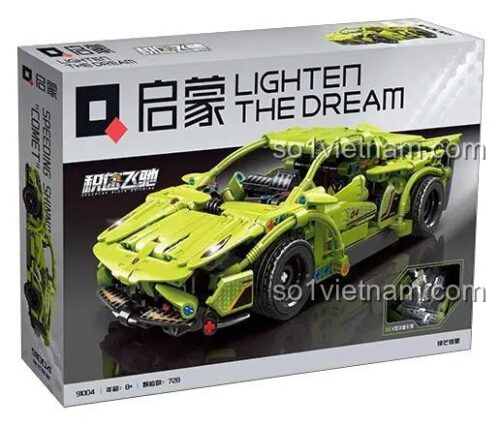 Hộp bộ lắp ghép Qman 91004 Siêu xe Lamborghini, đồ chơi mô hình xe đua cho bé trai 8 tuổi, chất lượng cao