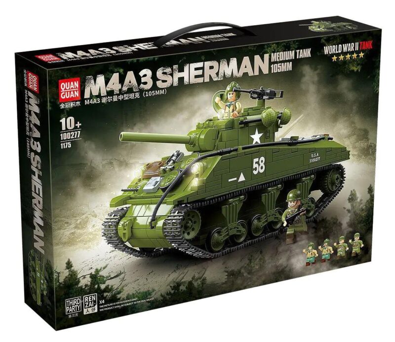 Bộ lắp ghép Xe Tăng M4A3 Sherman, đồ chơi mô hình Xe Tăng Thế Chiến II cho bé trai 6 tuổi, giá tốt.