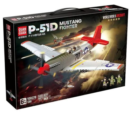 bộ lắp ghép Máy bay chiến đấu P-51D Mustang QUANGUAN 100278 cho bé trai 6 tuổi, giá tốt, ảnh hộp sản phẩm
