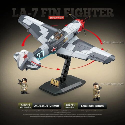 Mô hình máy bay chiến đấu LA-7 Fin Fighter QUANGUAN 100286 lắp ráp