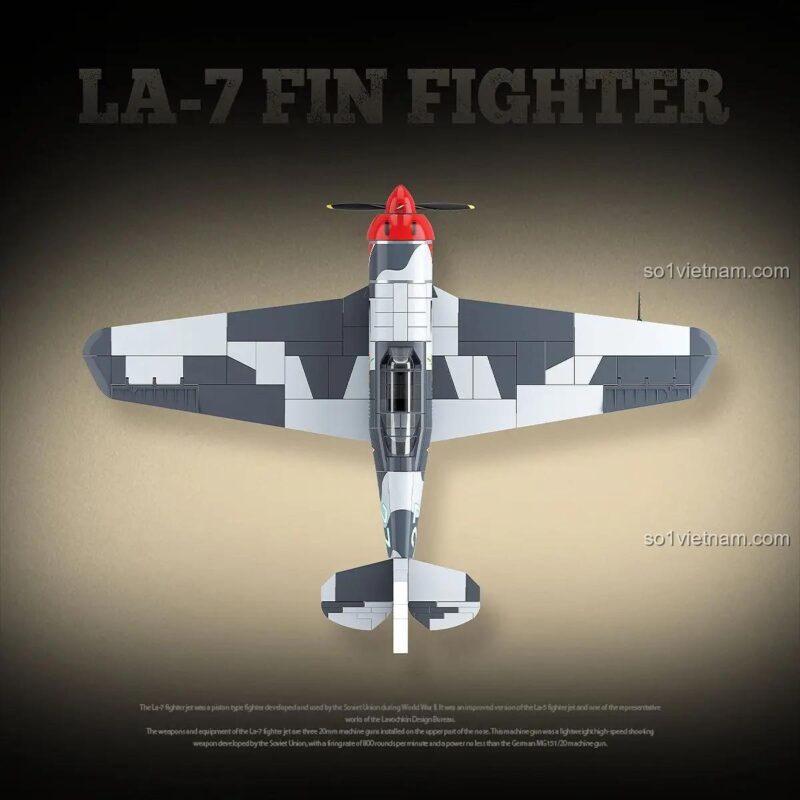 Mô hình máy bay chiến đấu LA-7 Fin Fighter QUANGUAN 100286 nhìn từ trên xuống