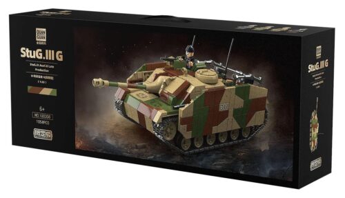 Hộp bộ đồ chơi lắp ghép xe tăng StuG.III G tỉ lệ 1:28 QUANGUAN 100306 1058 mảnh cho bé trai 6 tuổi