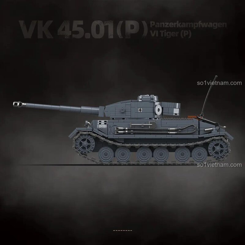 Mô hình xe tăng Tiger P QUANGUAN 100308 nhìn từ bên trái