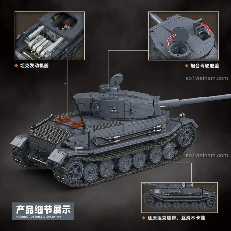 Chi tiết động cơ bộ đồ chơi Xe tăng Tiger P QUANGUAN 100308