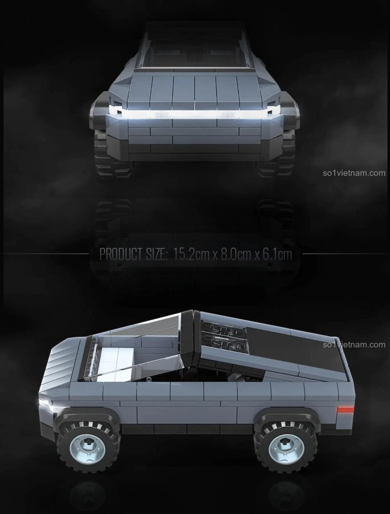 Đèn trước xe bán tải Tesla Cybertruck lắp ráp từ bộ QUANGUAN 100316