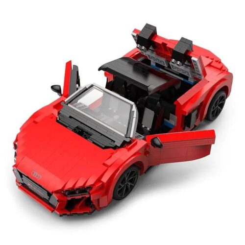 Mô hình xe Audi R8 Spyder 93800Y màu đỏ với cửa mở, một bộ lắp ghép RASTAR dành cho bé trai 6 tuổi, giá tốt.