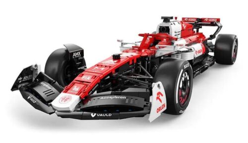 Xe đua F1 Alfa Romeo C42 RASTAR 94410 tỉ lệ 1:8 màu đỏ trắng, đồ chơi lắp ráp Technic cho bé trai 14 tuổi