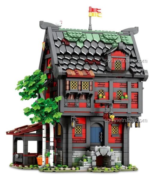 Mô hình Quán trọ Hiệp sĩ Thập tự Rebrickable 66017 hoàn thiện