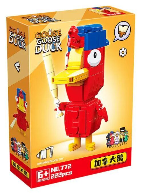 Hộp sản phẩm bộ lắp ghép Vịt Ngỗng Canada Renzaima 772 từ game Goose Goose Duck, đồ chơi thông minh cho bé trai 6 tuổi, giá rẻ.