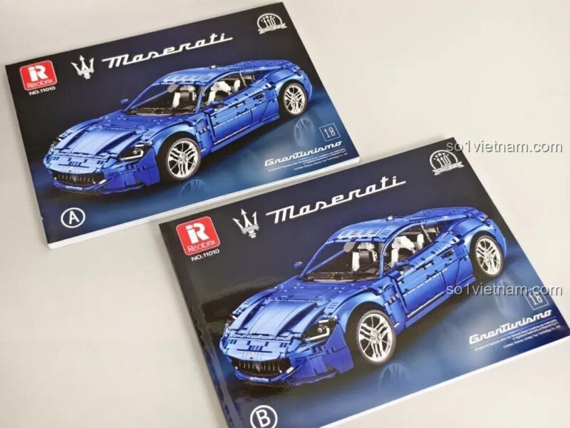 Minifigure và sách hướng dẫn lắp ráp bộ lắp ghép Reobrix 11010 Maserati GranTurismo, 5480 chi tiết, đồ chơi mô hình chất lượng cao.