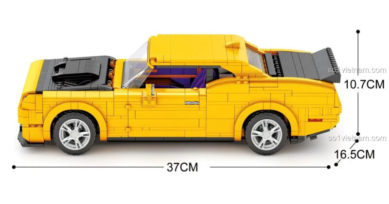 Hộp bộ xếp hình Reobrix 11030 Xe cơ bắp Mỹ Dodge Challenger, 1740 chi tiết, quà tặng sinh nhật cho con trai.