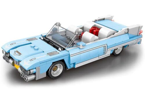 Mô hình xe Cadillac Eldorado mui trần màu xanh dương, bộ lắp ghép Reobrix 809, 308 chi tiết, độ tuổi 14+, giá tốt