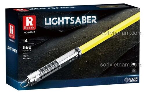 Hộp đựng mô hình Kiếm Ánh Sáng Vàng Reobrix 99012, đồ chơi lắp ghép Star Wars cho người chơi 14 tuổi