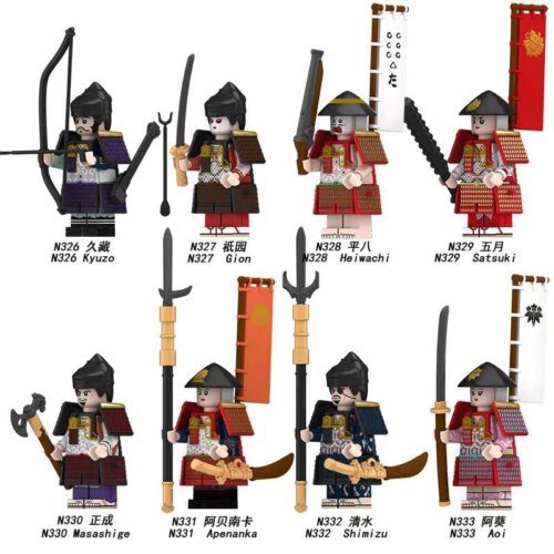 Bộ đồ chơi Rui Zhi N327 Samurai Nhật Bản, bộ lắp ghép 8 minifigures chiến binh Nhật Bản chi tiết cao, phù hợp bé trai 6 tuổi, giá tốt.