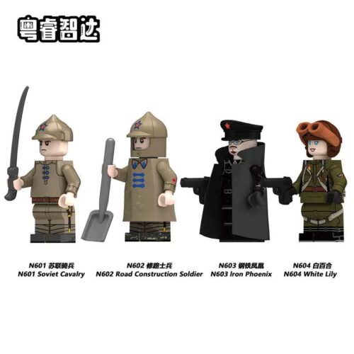 Lính Xây Dựng Đường Bộ Liên Xô N602, minifigure Lính Liên Xô Ruizhi, bộ đồ chơi N602, giá tốt cho con trai 6 tuổi.