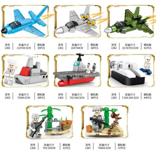 SEMBO 1360 Bộ lắp ghép Máy bay chiến đấu J-7 Tốc độ Vượt trội cho bé 6 tuổi