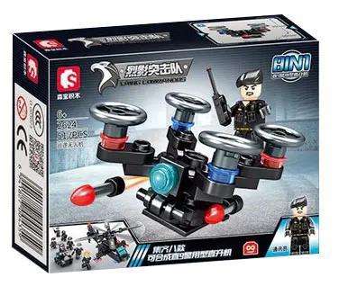 SEMBO 2624 Trực thăng Cảnh sát Tấn công bộ đồ chơi 51 mảnh cho bé trai 6 tuổi