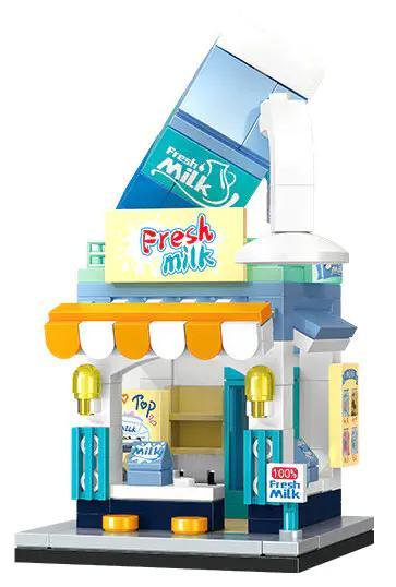 SEMBO 601547 Cửa hàng Sữa Mô hình Mini Block 166 Mảnh cho bé 6 tuổi