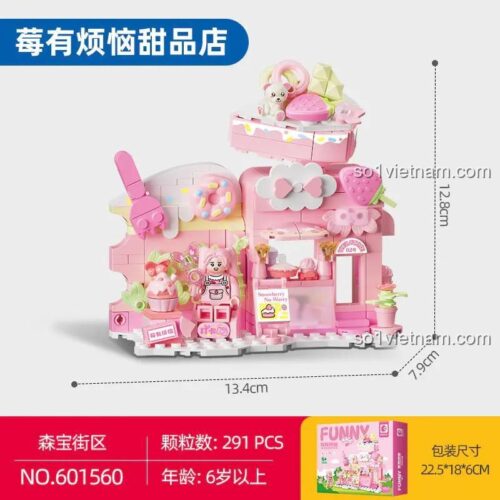 SEMBO 601560 Tiệm Bánh Ngọt Funny Juice bộ đồ chơi lắp ghép mô hình với kích thước chi tiết