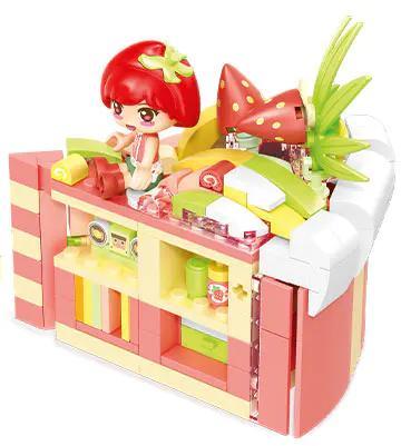 SEMBO 615030 Ngôi Nhà Bánh Kem Dâu Nhung Bộ đồ chơi lắp ghép Mini block