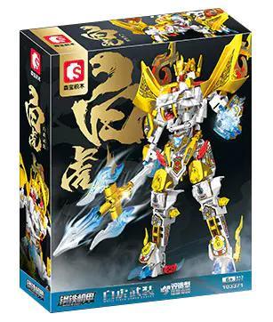 Hộp bộ lắp ghép Cơ Giáp Thép Bạch Hổ Vũ Trang SEMBO 103371, đồ chơi mô hình Robot Bạch Hổ Biến Hình cho con trai 6 tuổi, giá tốt
