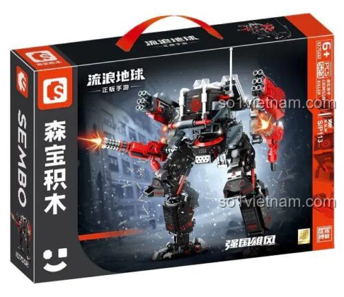 Hộp sản phẩm Robot Khổng Lồ Chiến Đấu SEMBO 107502 Xích Hồng Sát Thủ - Bộ đồ chơi lắp ráp cho bé trai