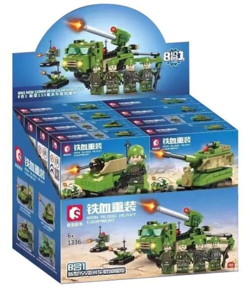 bộ đồ chơi Pháo tự hành 155mm SEMBO 1336-1343, đồ chơi lắp ráp quân sự cho bé trai 6 tuổi, giá tốt