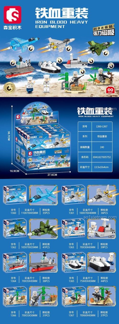 SEMBO 1364 Tàu Hải Quân Tàu Chiến Tàu Sân Bay - Mô hình Tàu Sân Bay Phúc Kiến, 38 chi tiết, 2 minifigures, phù hợp cho bé trai 6 tuổi