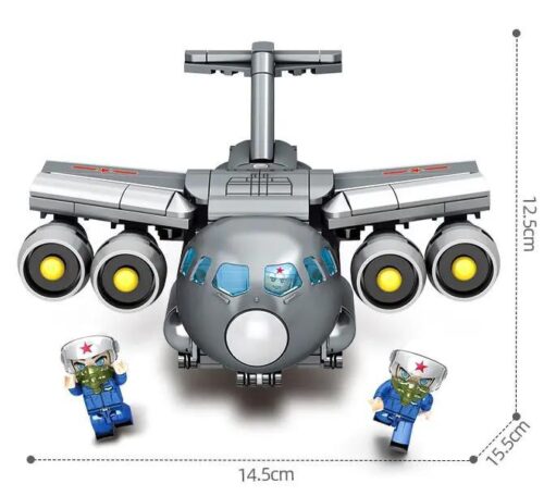 bộ lắp ghép Máy bay vận tải Y-20 SEMBO 202217, mô hình Q-version, có 2 minifigures, kích thước 14.5x15.5x12.5cm, giá tốt cho bé trai 6 tuổi