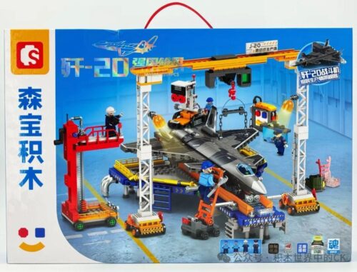 bộ lắp ghép Dây Chuyền Sản Xuất Máy Bay Chiến Đấu J-20 Sembo 202256, mô hình quân sự có đèn LED, 1154 chi tiết, giá tốt cho bé trai 6 tuổi