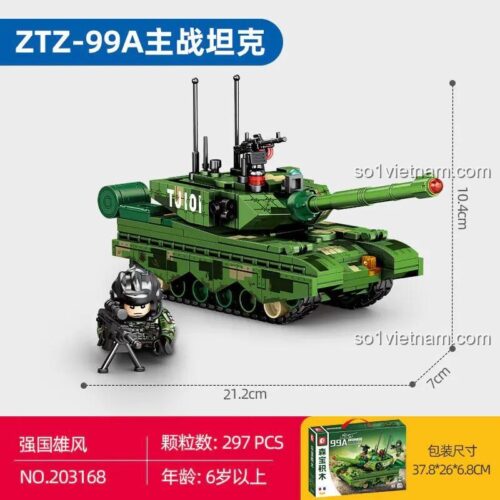 đồ chơi lắp ráp SEMBO 203168 Xe Tăng ZTZ-99A, mô hình xe tăng chiến đấu, chi tiết chân thực, cho bé trai 6 tuổi, giá rẻ