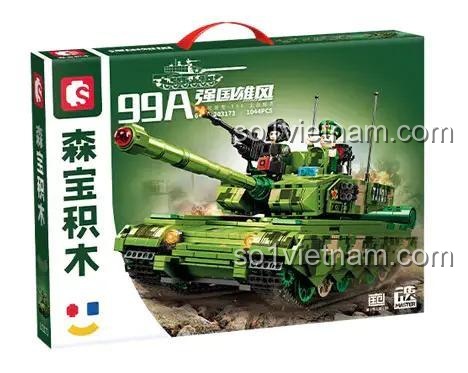 hộp bộ xếp hình SEMBO 203173 Xe Tăng Chủ Lực 99A, đồ chơi lắp ráp quân sự giá rẻ cho bé trai