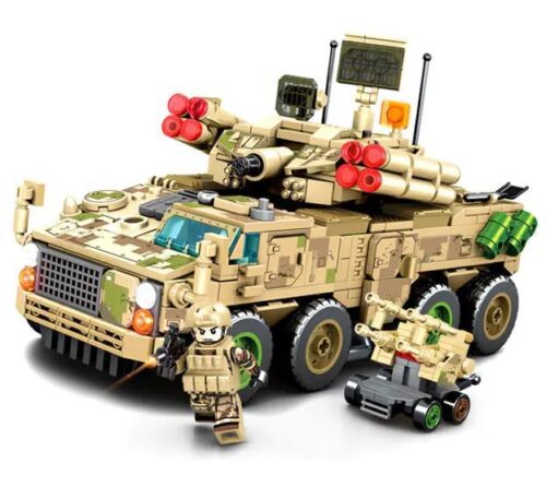 Bộ lắp ghép SEMBO 203192 Xe Phòng Không Tự Hành 625 với minifigure lính, xe kéo pháo phòng không, chất lượng cao, giá tốt cho bé trai 6 tuổi.