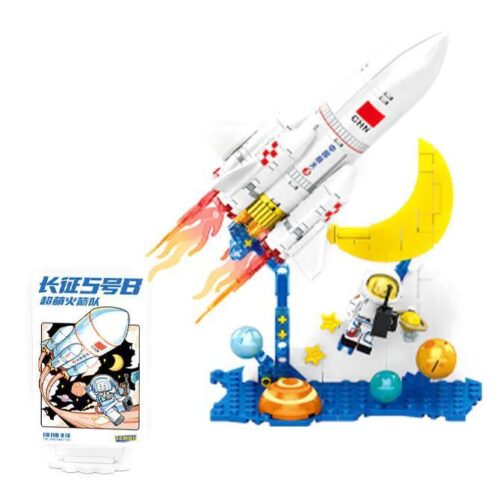 Bộ lắp ghép SEMBO 203356, đồ chơi mô hình Tên Lửa Trường Chinh 5B giá tốt cho bé trai 6 tuổi, có hộp sản phẩm