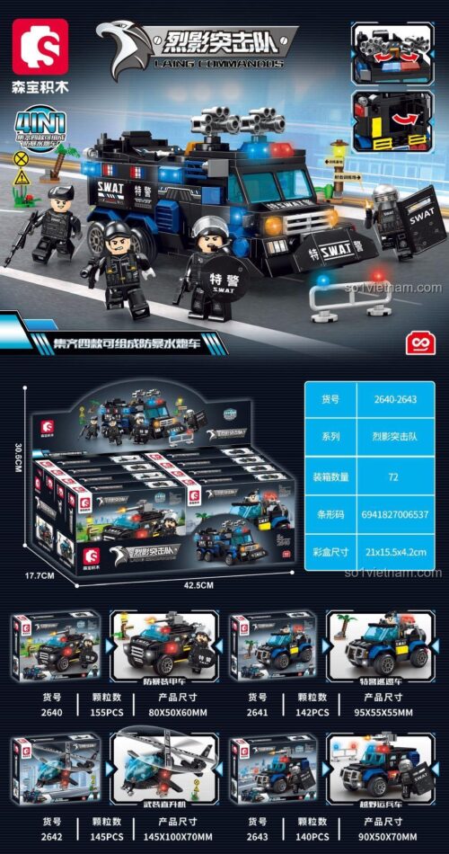 SEMBO 2640 Xe Chống Bạo Động Phun Nước lắp ráp
