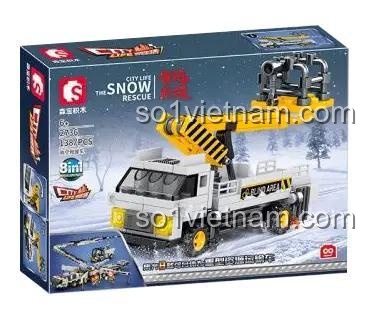 Hộp nhỏ của đồ chơi mô hình Xe Cứu Hộ Trên Cao SEMBO 2736, 138 chi tiết, phù hợp cho con trai 6 tuổi