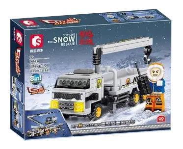 Hộp sản phẩm bộ lắp ráp Sembo 2739 Xe Cẩu Cứu Hộ Trên Tuyết, đồ chơi cho bé trai 6 tuổi, giá rẻ.