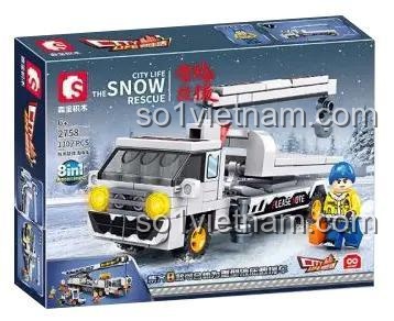 Hộp đồ chơi mô hình Xe Kéo Cứu Hộ Sembo 2758, 130 chi tiết, món quà lý tưởng cho con trai trên 6 tuổi.
