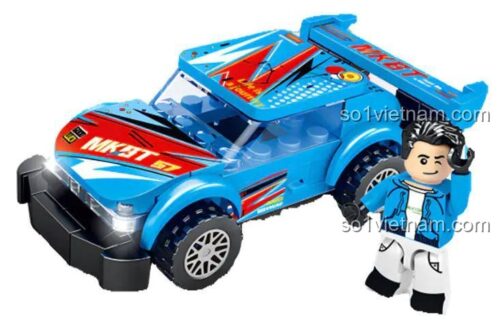 SEMBO 2848 Xe Đua Cool Team Màu Xanh Lắp Ráp 4 Mẫu Xe Khác Nhau Cho Bé Trai 6 Tuổi