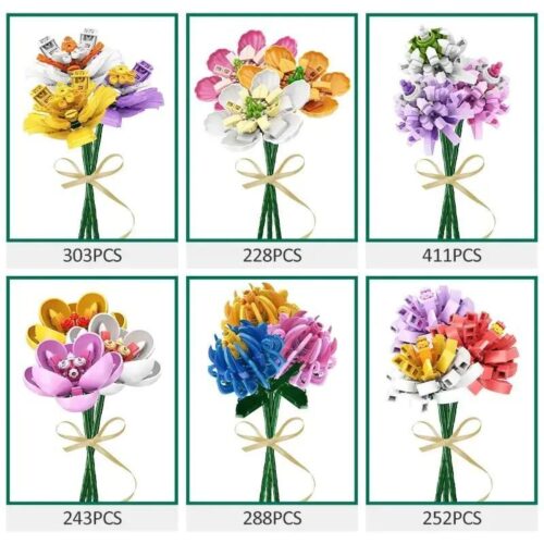 Bộ lắp ghép Bó Hoa Lắp Ghép SEMBO 453031 đa sắc màu, đồ chơi lắp ghép Hoa Xếp Hình cho bé gái 8 tuổi, giá tốt