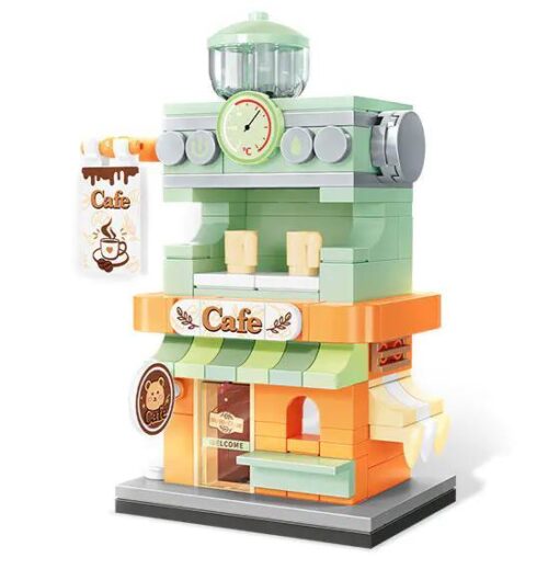 SEMBO 601192 Quán Cà Phê Thời Gian - Mô hình quán cà phê dễ thương cho bé gái 6 tuổi